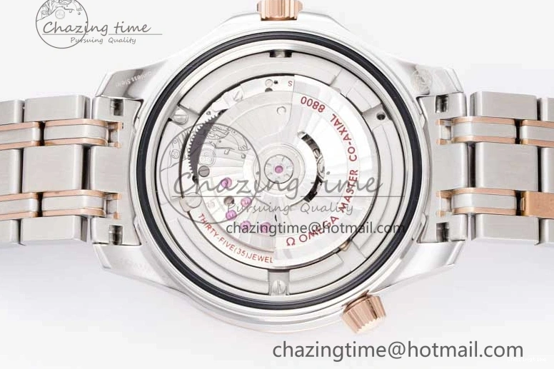 1218 UrbanChic Seamaster Diver 300M SS RG Black Ceramic Bezel JVSF 1:1 Best Edition Black Dial on SS RG Bracelet A 7786